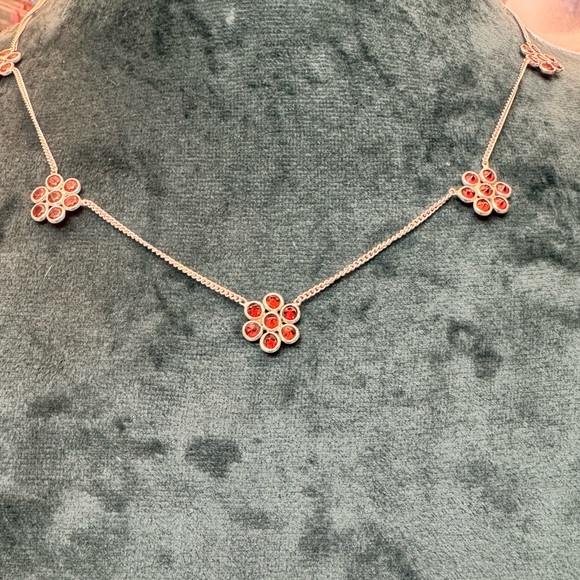 Fire Garnet and 925 Sterling silver necklace.